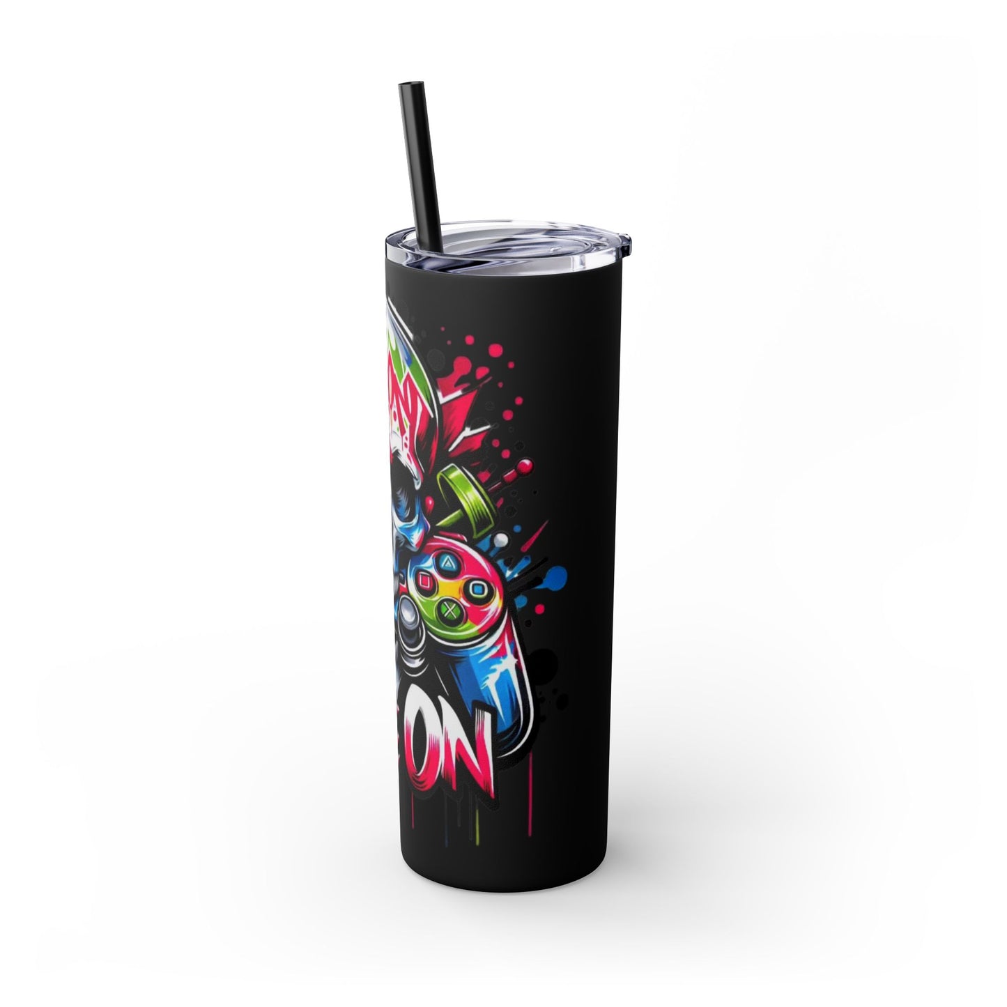 Skull Game On Tumbler with Straw, 20oz