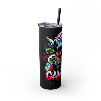 Skull Game On Tumbler with Straw, 20oz