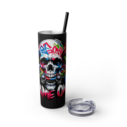 Skull Game On Tumbler with Straw, 20oz